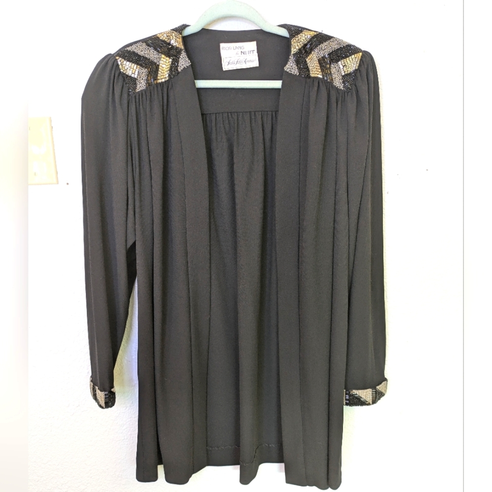 Vtg Union Label Beaded Semi Sheer Jacket